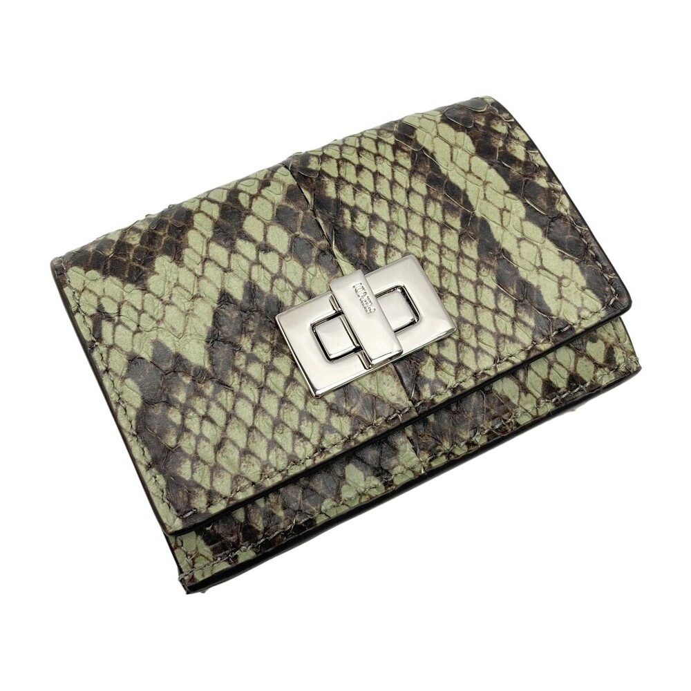 Fendi Peekaboo Tri fold Wallet Python Compact Bag - image 1